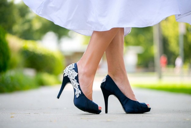 scarpe da sposa blu